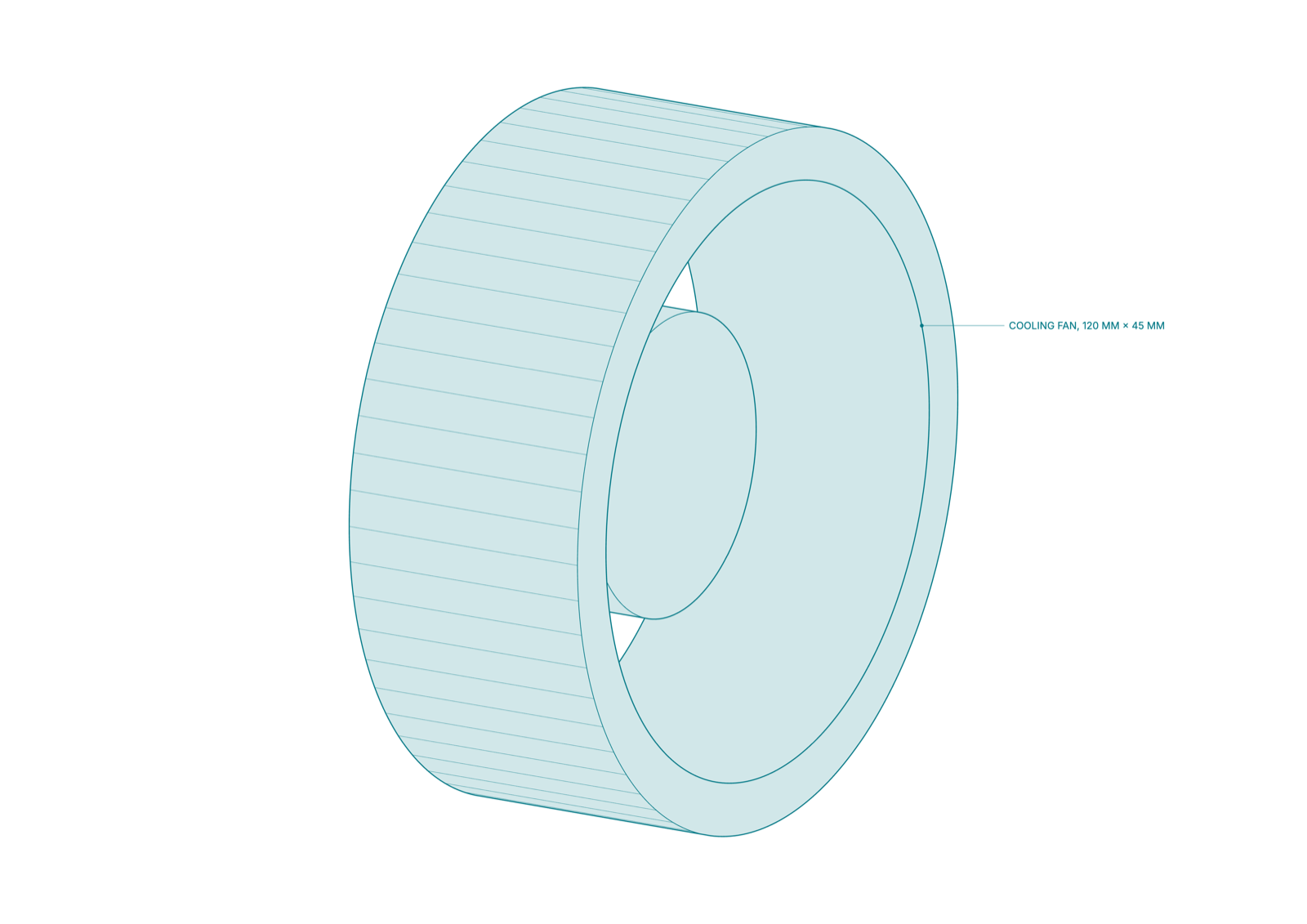 The PS5's cooling fan, isolated from the drawing